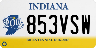 IN license plate 853VSW