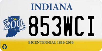 IN license plate 853WCI