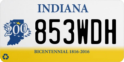 IN license plate 853WDH