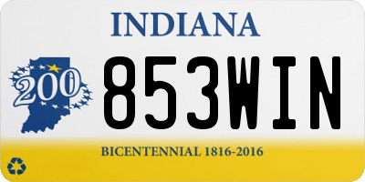 IN license plate 853WIN