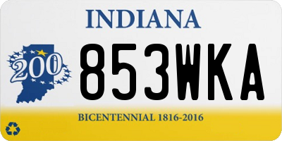 IN license plate 853WKA