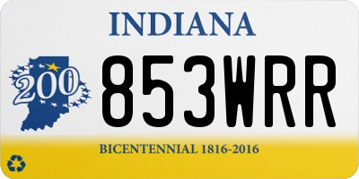 IN license plate 853WRR