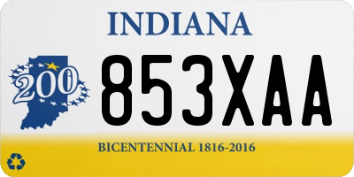 IN license plate 853XAA