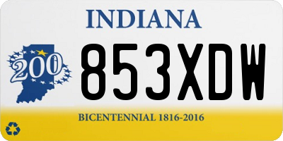 IN license plate 853XDW