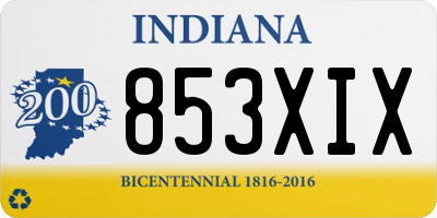 IN license plate 853XIX