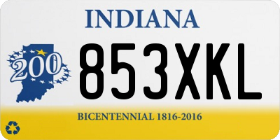 IN license plate 853XKL