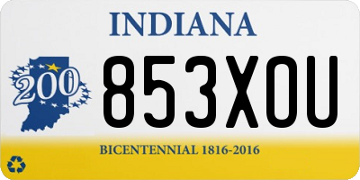 IN license plate 853XOU