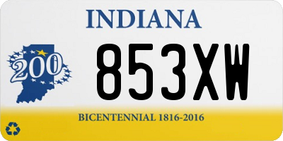 IN license plate 853XW