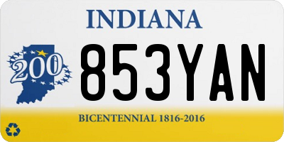 IN license plate 853YAN