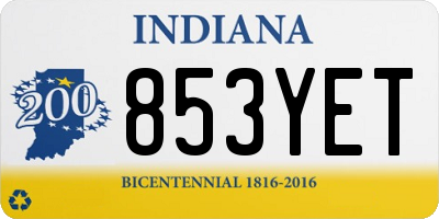 IN license plate 853YET