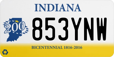 IN license plate 853YNW