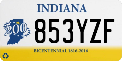 IN license plate 853YZF