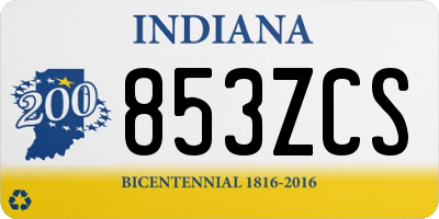 IN license plate 853ZCS