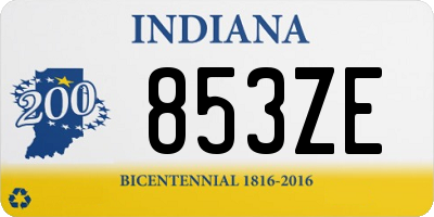 IN license plate 853ZE