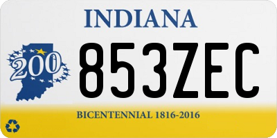 IN license plate 853ZEC