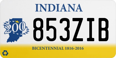 IN license plate 853ZIB