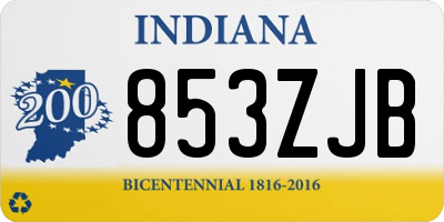 IN license plate 853ZJB