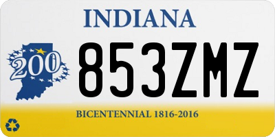 IN license plate 853ZMZ