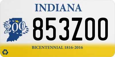 IN license plate 853ZOO
