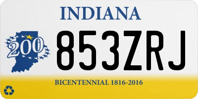IN license plate 853ZRJ