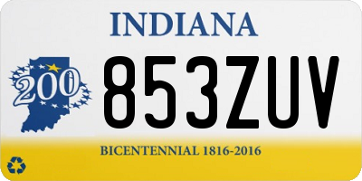 IN license plate 853ZUV