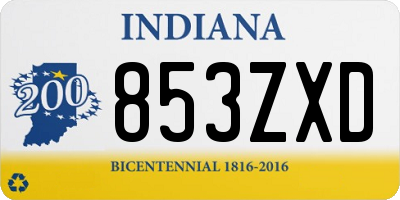 IN license plate 853ZXD