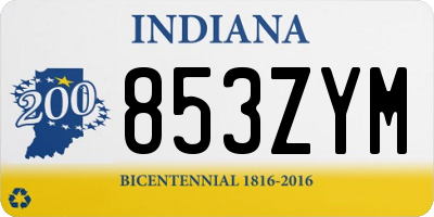 IN license plate 853ZYM
