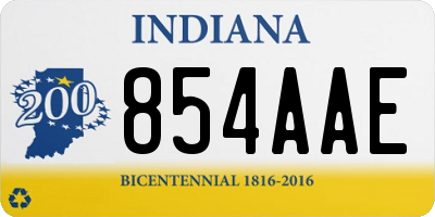 IN license plate 854AAE