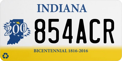 IN license plate 854ACR