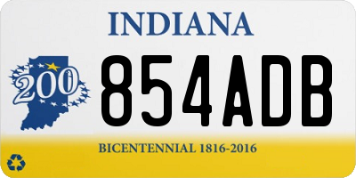IN license plate 854ADB