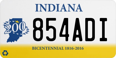 IN license plate 854ADI