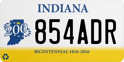 IN license plate 854ADR