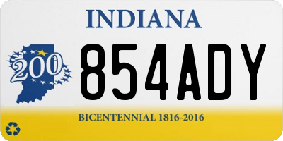 IN license plate 854ADY