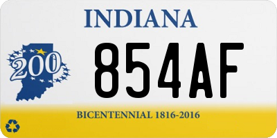 IN license plate 854AF