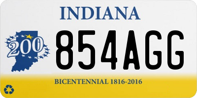 IN license plate 854AGG