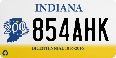 IN license plate 854AHK