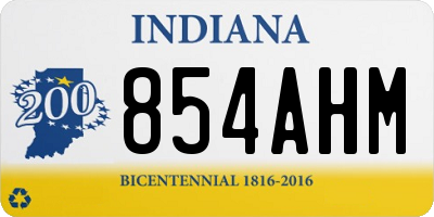 IN license plate 854AHM