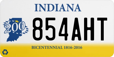 IN license plate 854AHT