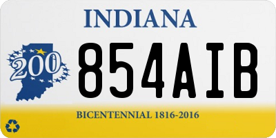 IN license plate 854AIB
