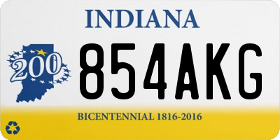 IN license plate 854AKG