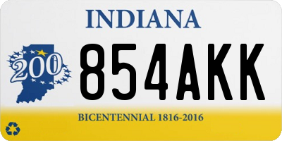 IN license plate 854AKK