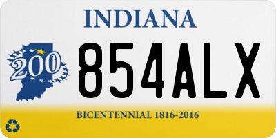 IN license plate 854ALX