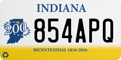 IN license plate 854APQ