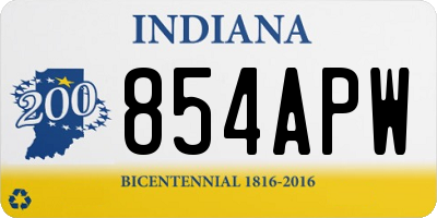 IN license plate 854APW