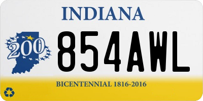 IN license plate 854AWL
