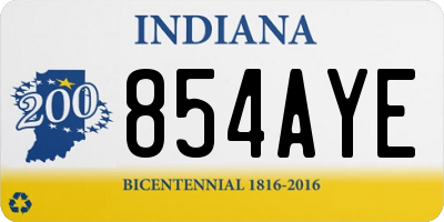 IN license plate 854AYE