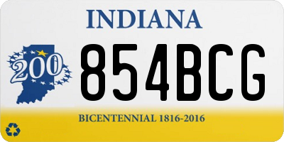 IN license plate 854BCG