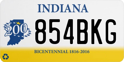 IN license plate 854BKG