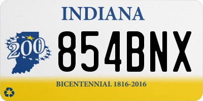 IN license plate 854BNX