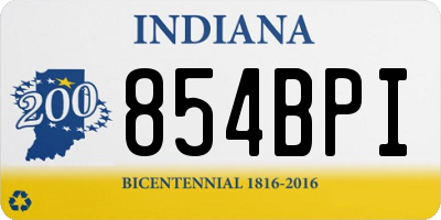 IN license plate 854BPI